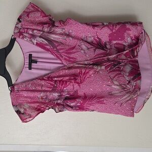 WHBM flutter sleeve blouse